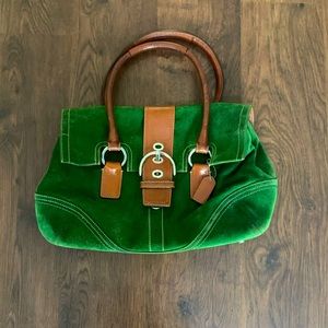 Large Genuine leather suede Coach tote